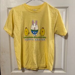 Yellow Short Sleeve Tee with Cartoon Graphic